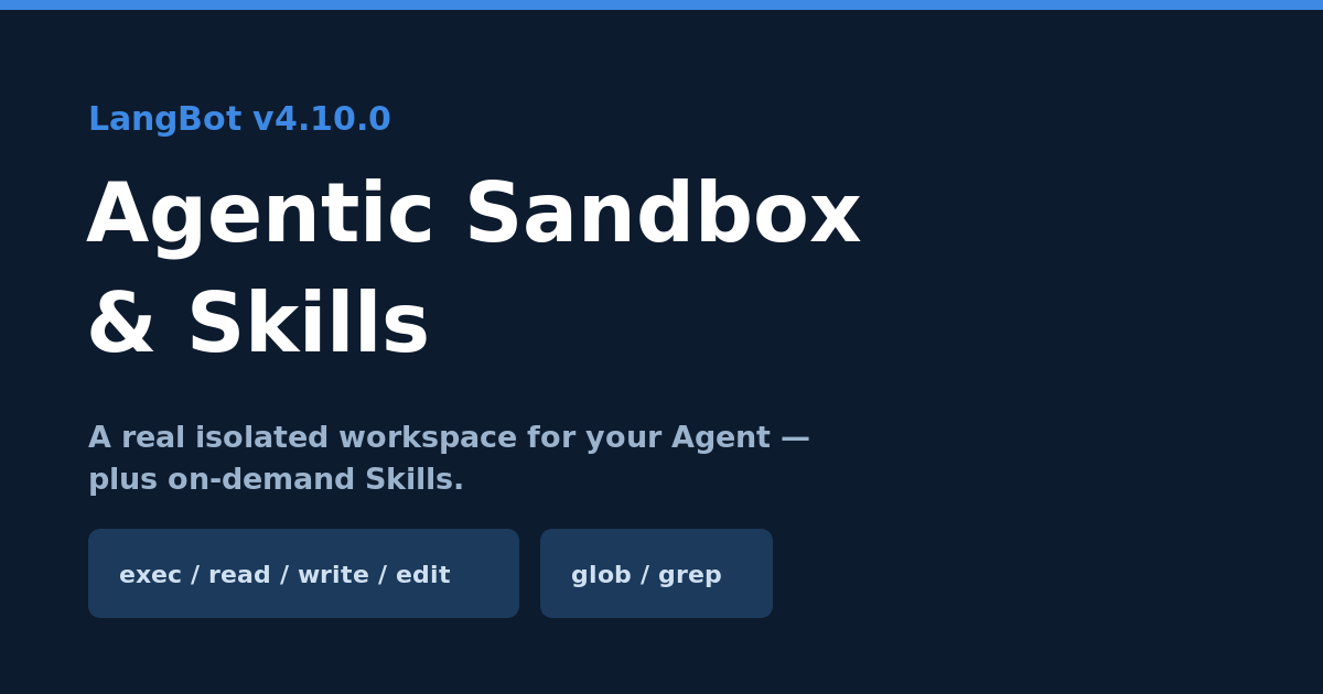 LangBot v4.10.0 Agentic Sandbox & Skills