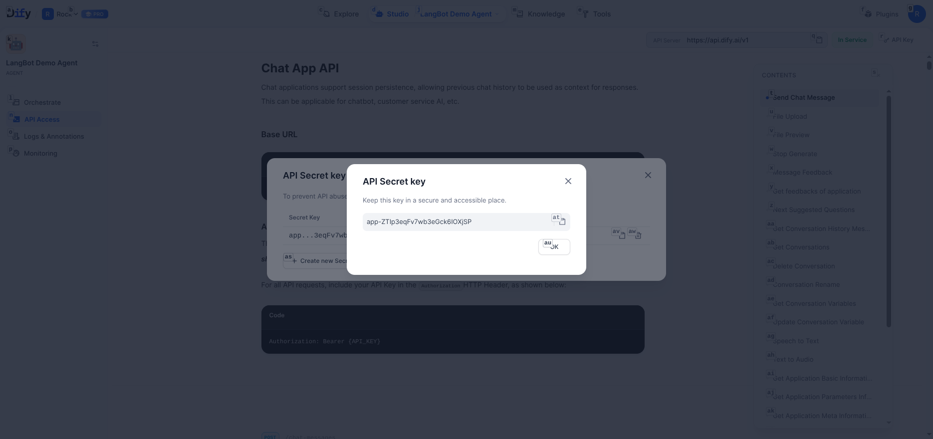 Create API Key