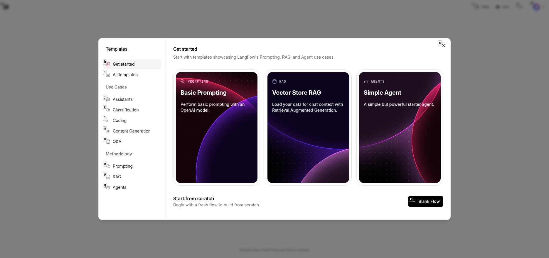 Langflow Template Selection
