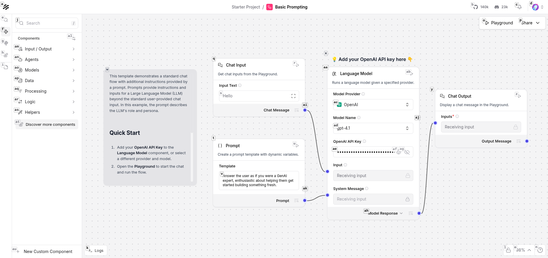 Langflow OpenAI API Key Configured